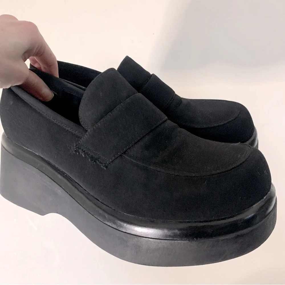 Y2K Black Steve Madden Chunky Platform Dark Academia Shoes